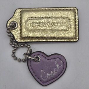 Coach Pinkish Purple Heart And 2.25 Gold Hangtag